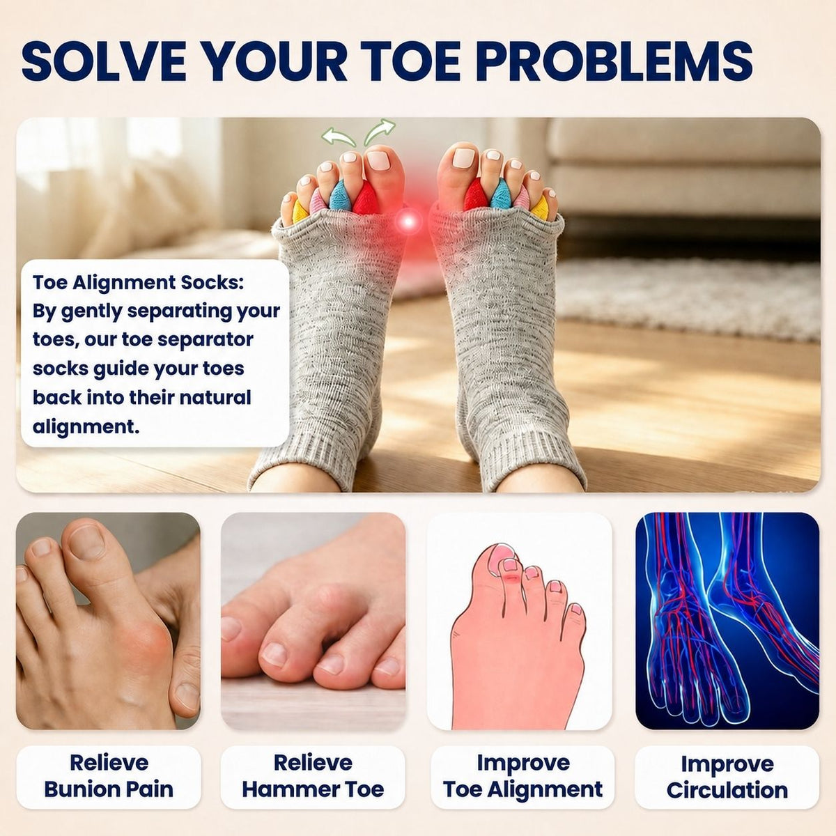 Relieva™ Toe Alignment Socks